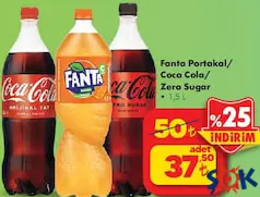 FANTA PORTAKAL/COCA COLA/ZERO SUGAR 1,5 L